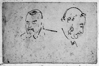 Two Sketches of a Man's Head