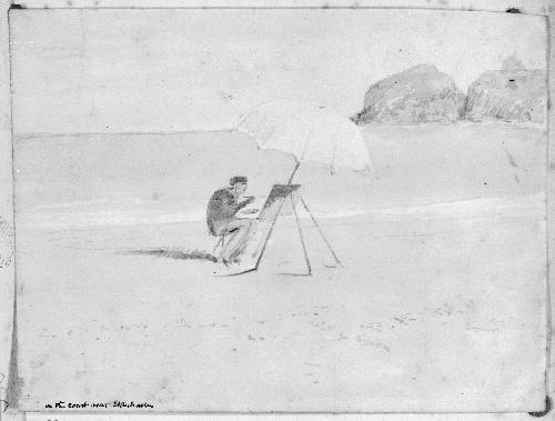 Man Painting on a Beach