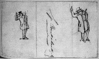 Two Sketches of a Man Gesturing