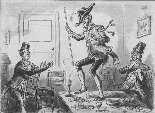 Illustration to Dickens's "Pickwick Papers," Mr Tuckle in Cocked Hat