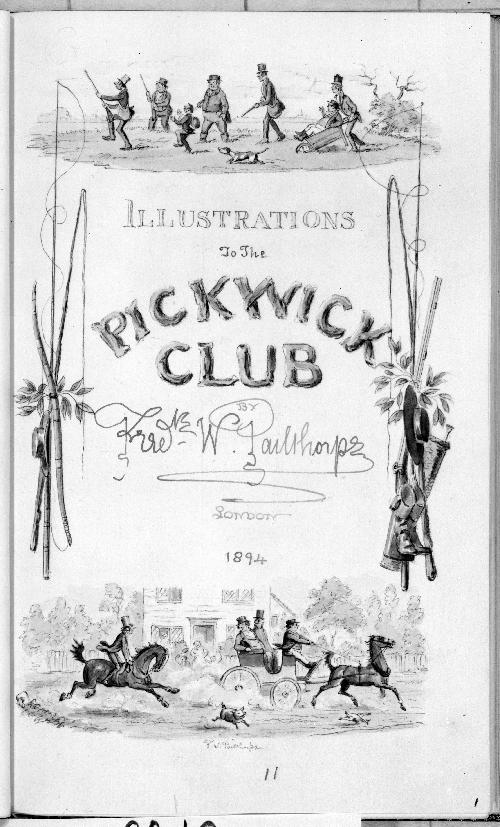 Illustration to Dickens's "Pickwick Papers" [p. 1, title page]