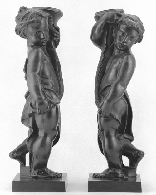 Pair of Child Figures Holding Cornucopias