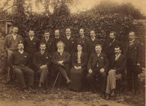 William Morris and May Morris with the Staff of the Kelmscott Press