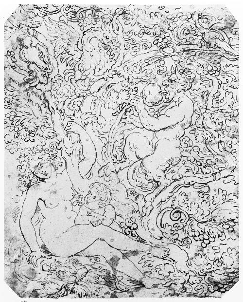 Copy After Hans Sebald Beham's Woodcut "Vine Pattern With Satyr Family"