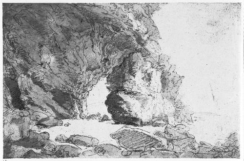 Coast Scene with Natural Rock Bridge