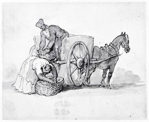 A Man and Woman Loading a Cart