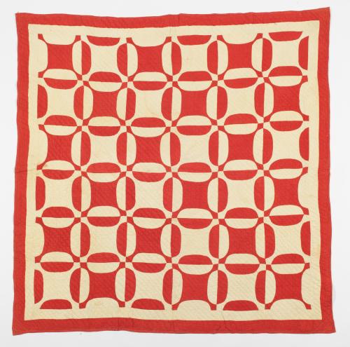 Red and White Garden Maze Quilt