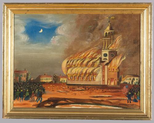 The Burning of Old South Church in Bath, Maine