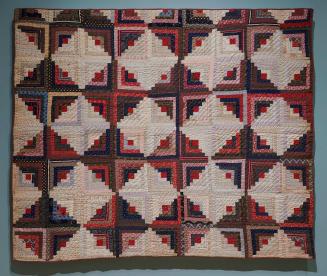 Log Cabin, Light and Dark Quilt