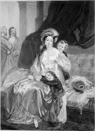 Mother and Two Children in Oriental Dress