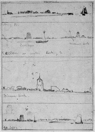 Sheet with Four Dutch Landscape Sketches