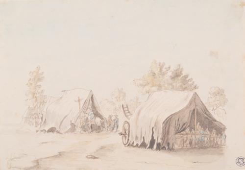 Figures Under Tents