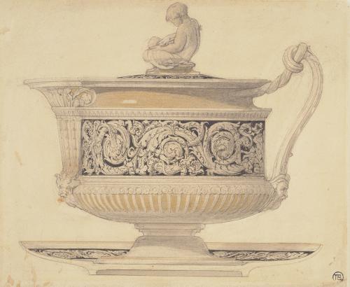 Design for Majolica Lidded Jug