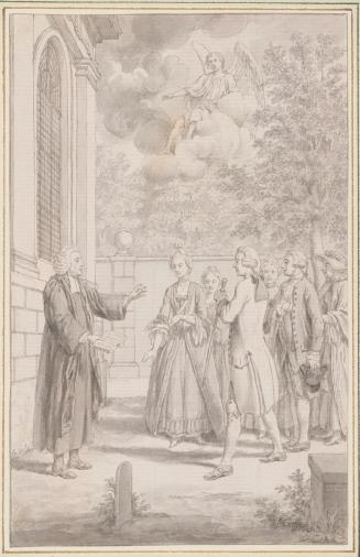 Clergyman Addressing Gentry in Churchyard