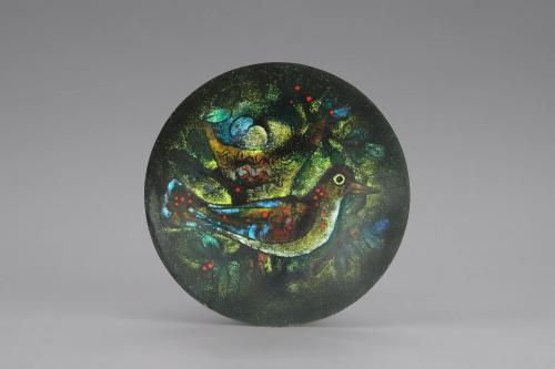 Footed Plate (Bird with Nest)