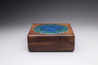 Square Box - Blue Green Crackle Lid