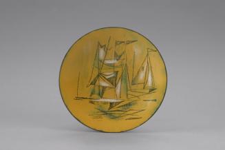 "Sailboats" Footed Dish