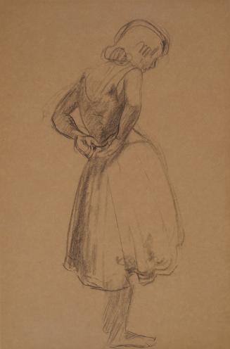 Standing Figure of a Girl Fastening her Dress