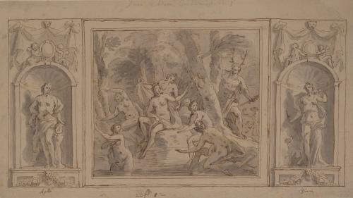 Wall design with Diana and Actaeon