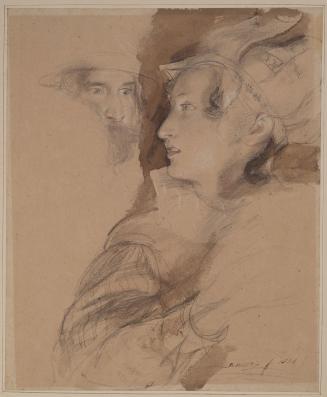 Study for Two Heads in Mary Queen of Scotts Escaping Loch Leven Castle