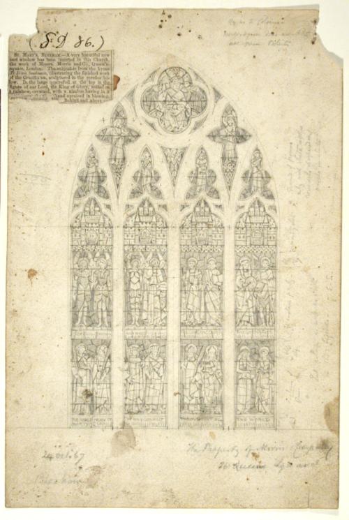 Angels; Saint Michael and Saint Raphael; Saint Peter and Saint Paul; Ezekiel and Saint John the Baptist; Saint Alban and Saint Stephen; King Alfred and Saint Louis; Saint James Bishop of Jerusalem and Saint Augustine; Saint Cecilia and Saint Catherine